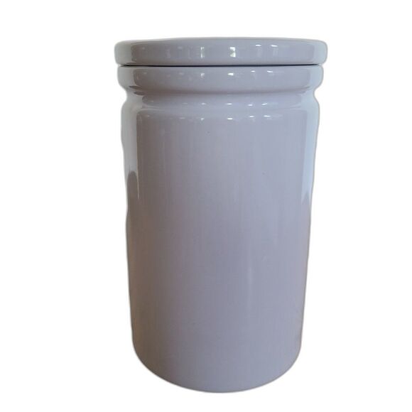 WCL White Ceramic Large Canister Crock Clean Contemporary Design High Quality - Picture 1 of 15